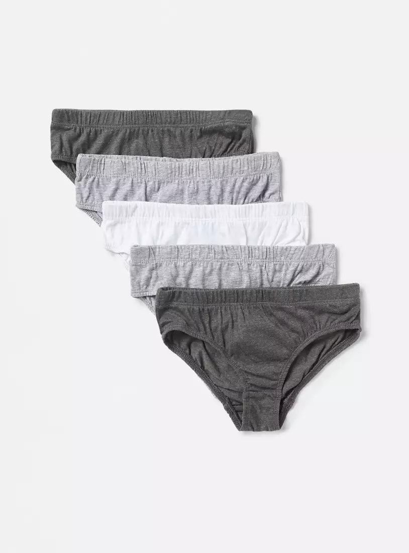 Max Pack of 5 - Plain Briefs with Elasticised Waistband