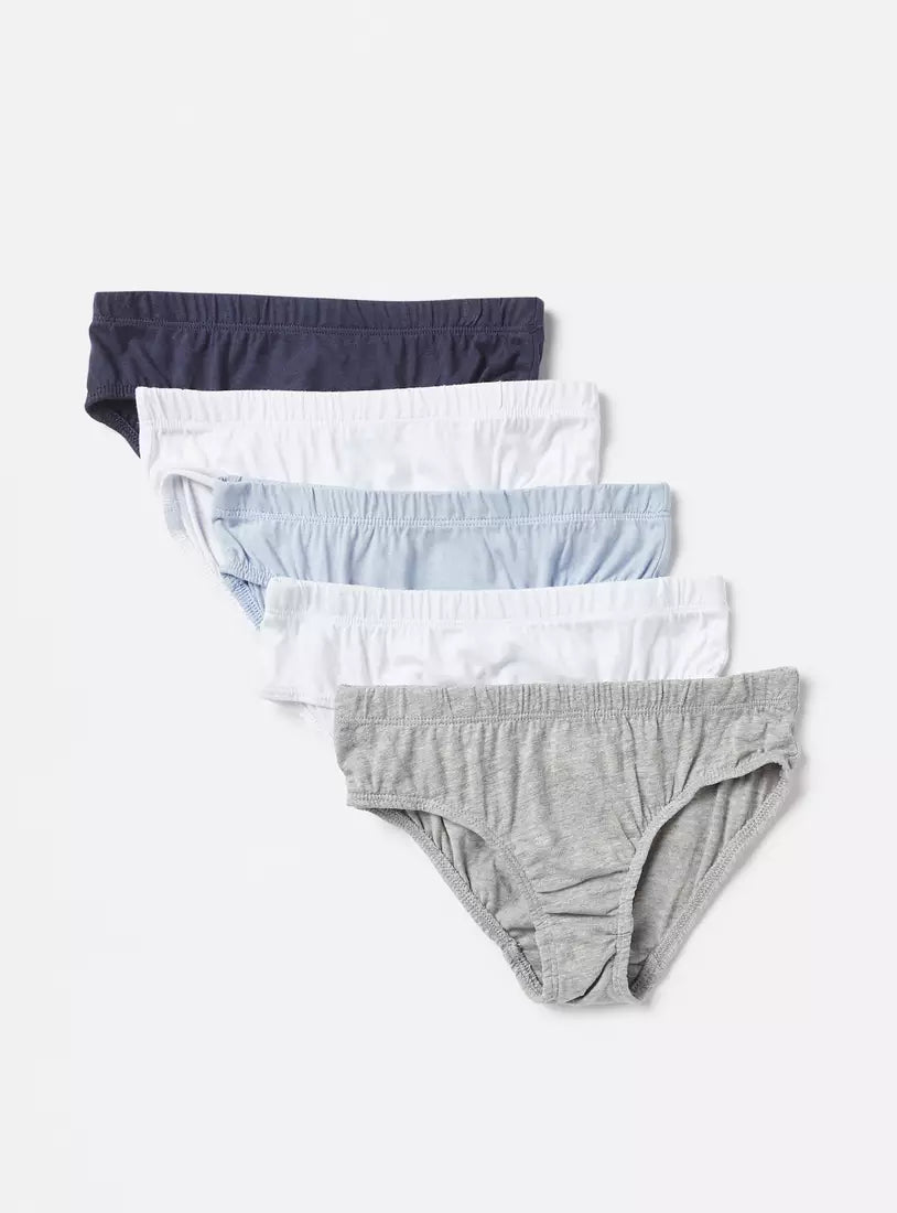 Max Pack of 5 - Plain Briefs with Elasticised Waistband