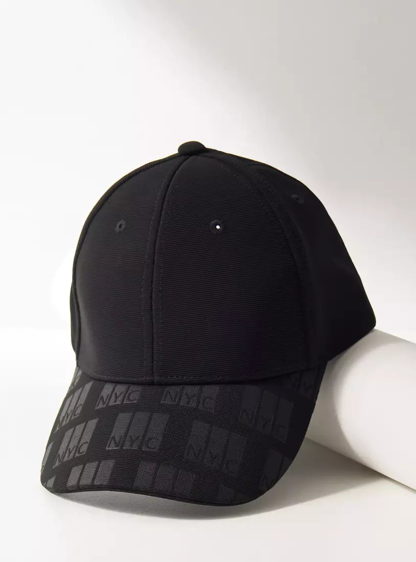 Max Typographic Detail Cap with Hook and Loop Strap Closure