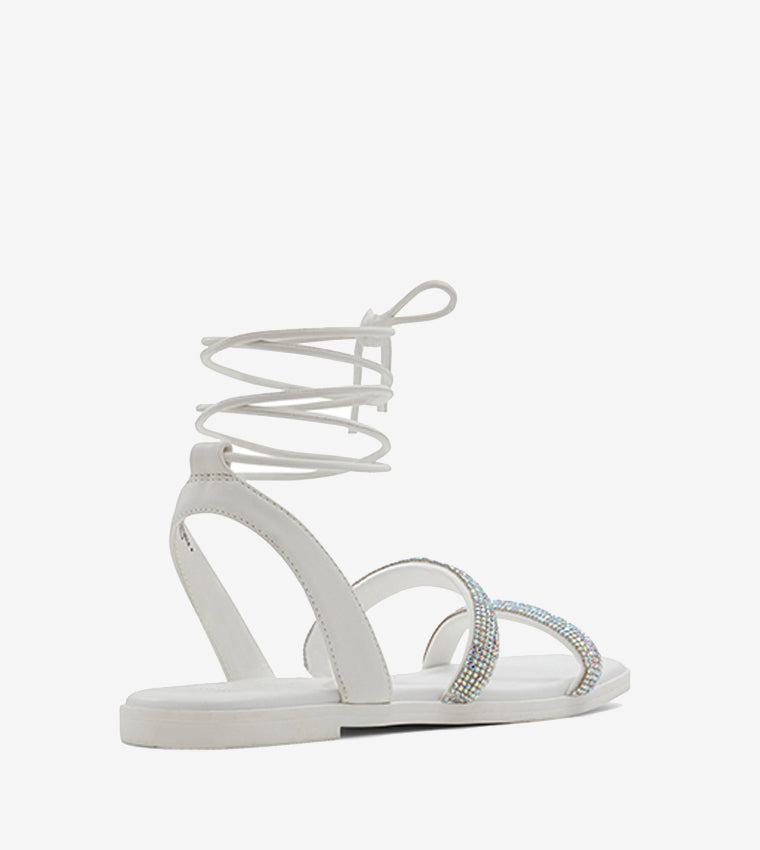 Call it Spring ALLI Tie-Up Ankle Flat Sandals