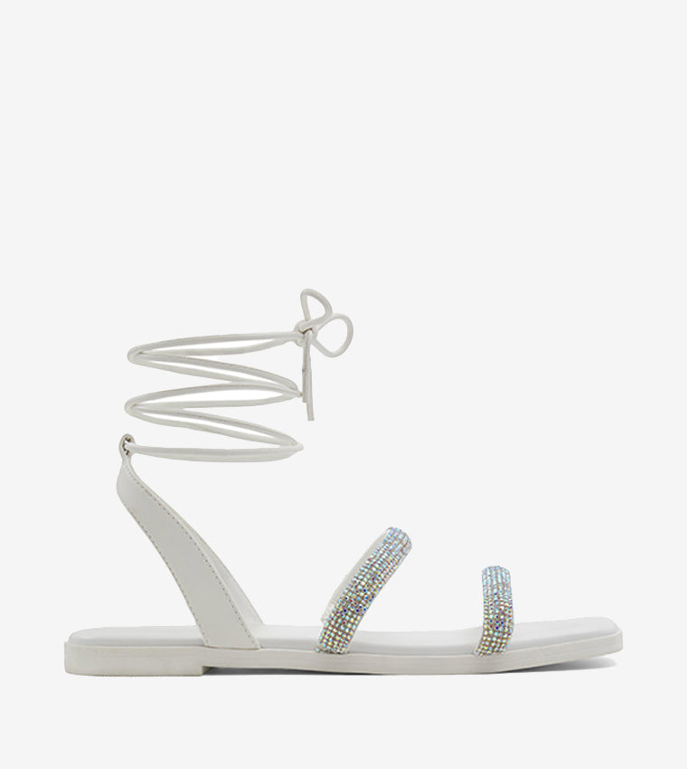 Call it Spring ALLI Tie-Up Ankle Flat Sandals