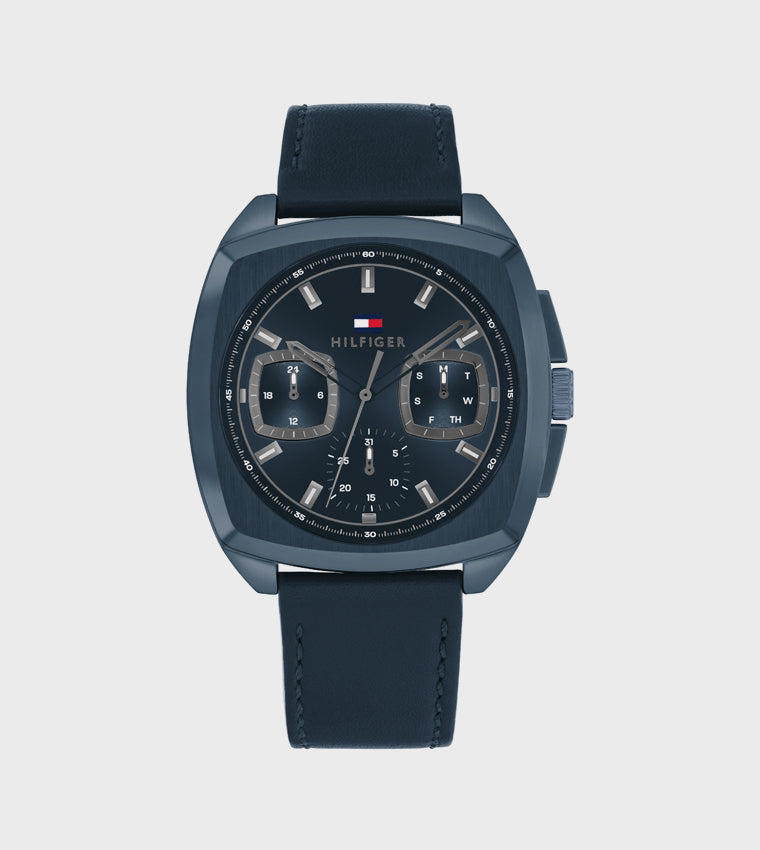 Tommy Hilfiger Blue Dial Leather Strap Analog Watch
