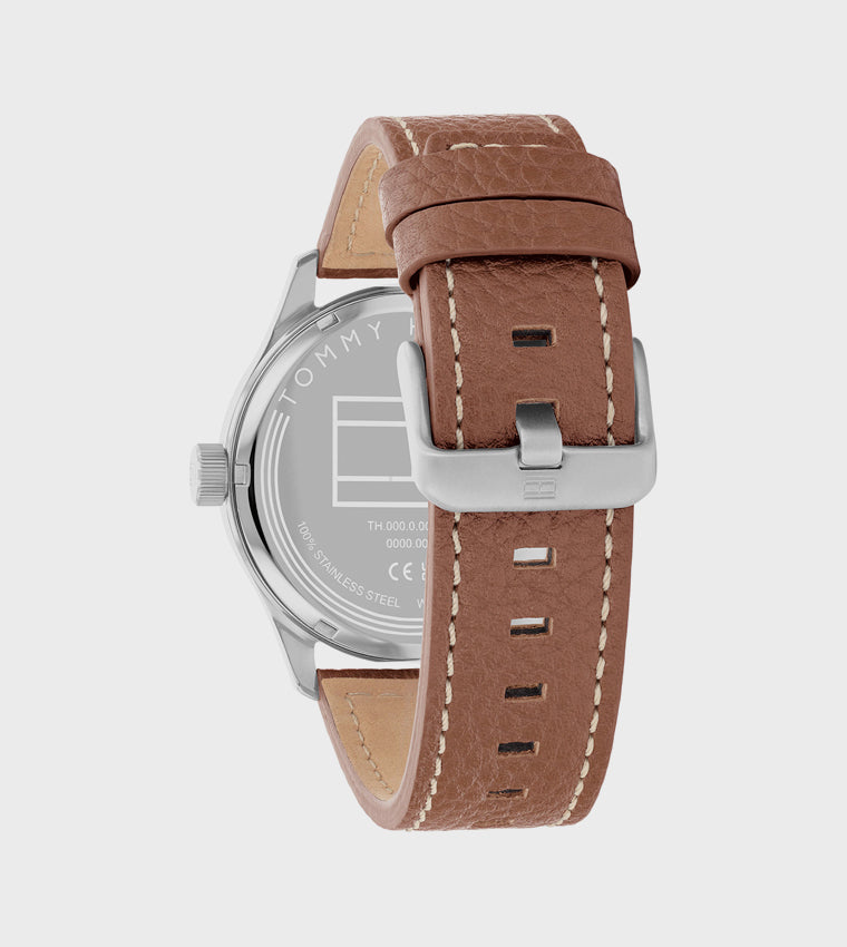 Tommy Hilfiger Blue Dial Calfskin Strap Analog Watch