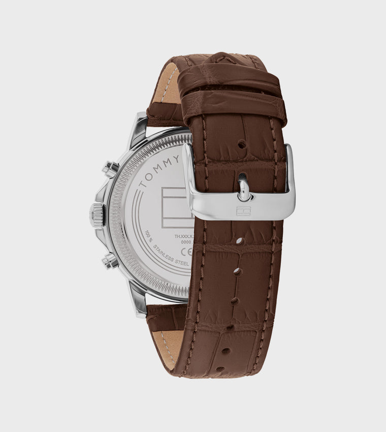 Tommy Hilfiger Blue Dial Leather Strap Analog Watch