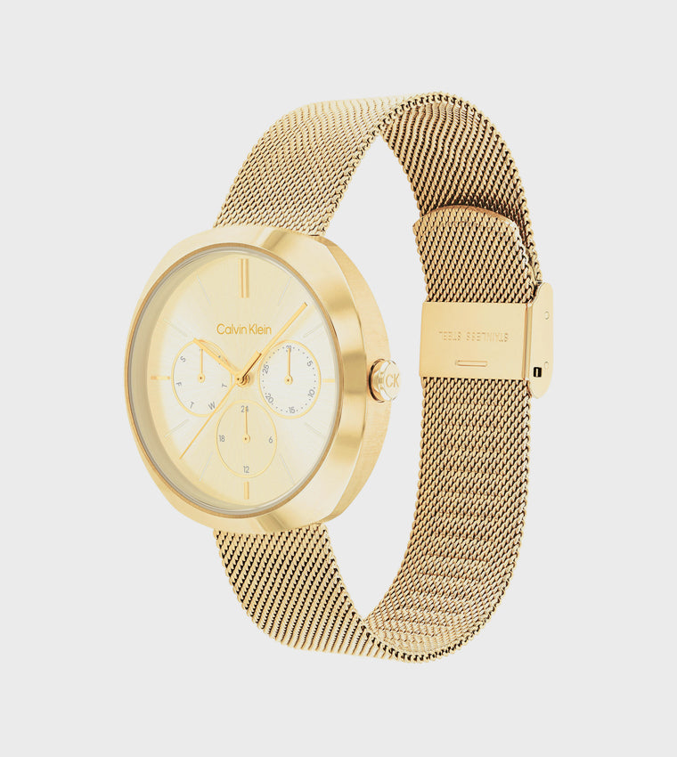 CK Champagne Dial Steel Analog Watch