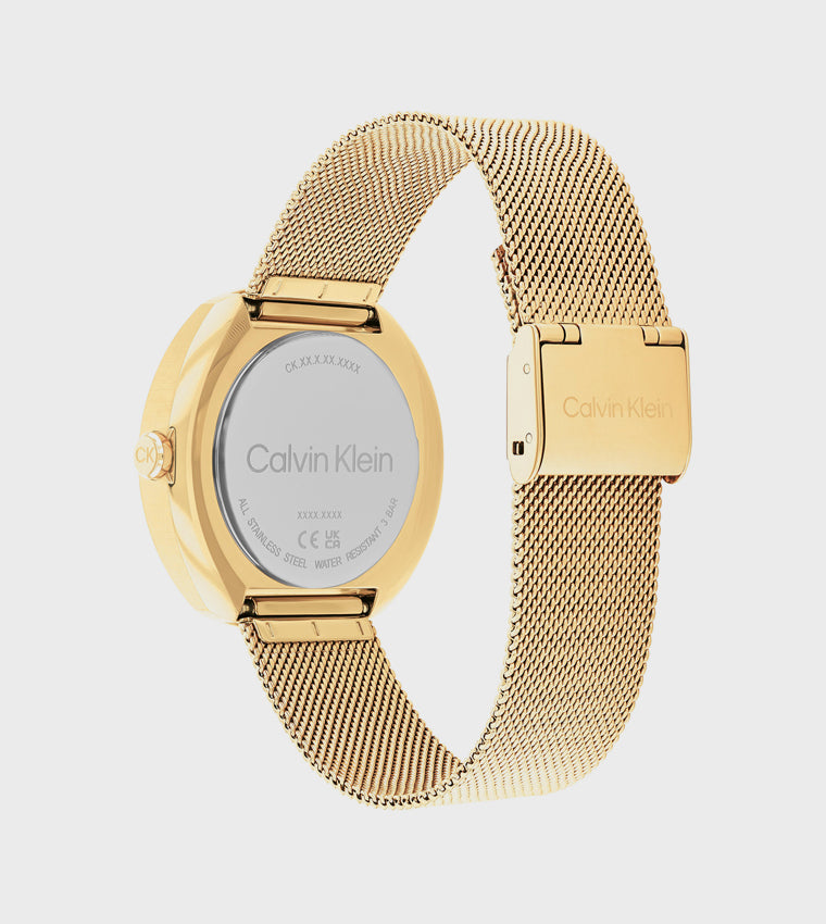 CK Champagne Dial Steel Analog Watch