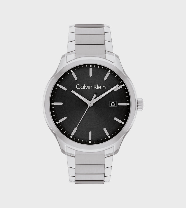CK Black Dial Stainless Steel Analog Watch