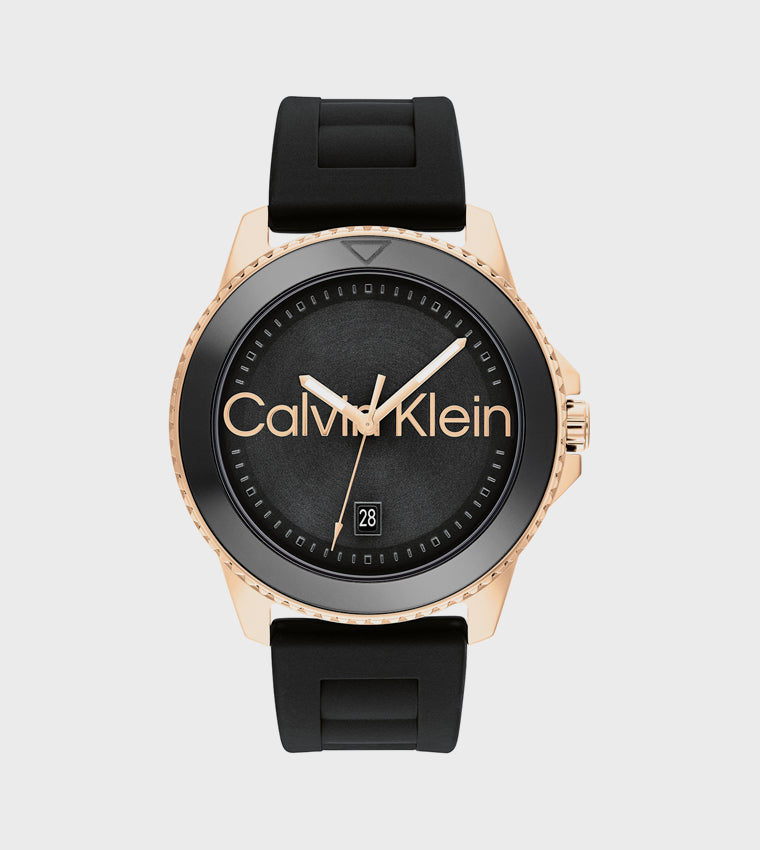 CK Black Dial Silicone Strap Analog Watch