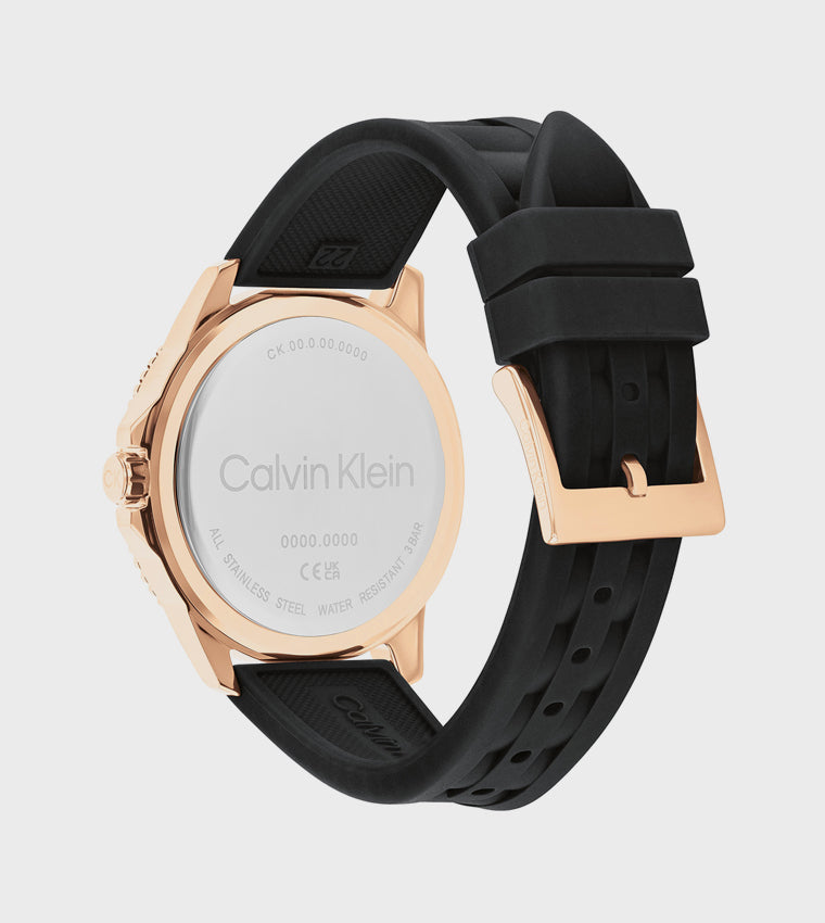 CK Black Dial Silicone Strap Analog Watch