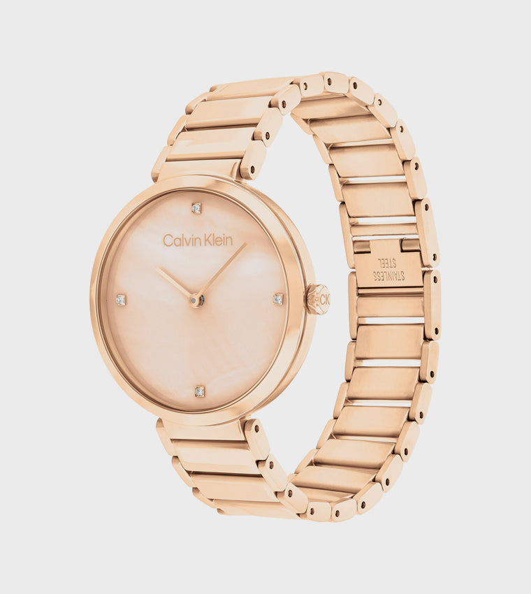CK Gold Dial Steel Analog Watch