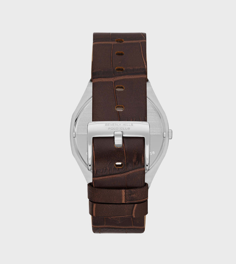 Beverly Hills Polo Club Blue Dial Analog Watch with Leather Strap