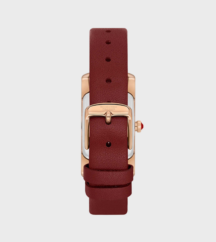 Beverly Hills Polo Club Leather Strap Analog Watch