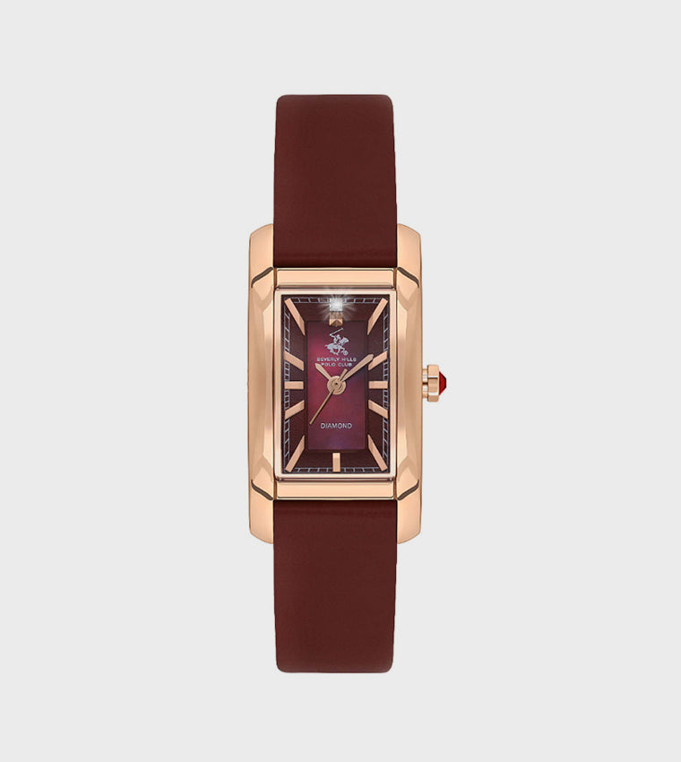Beverly Hills Polo Club Leather Strap Analog Watch