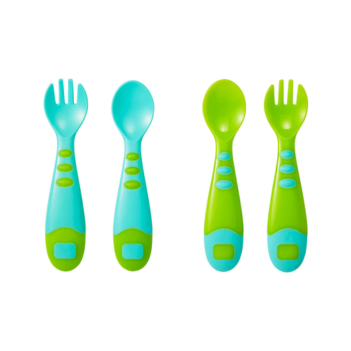 Mothercare Easy Grip Spoon And Fork Set - 4 Pieces Blue