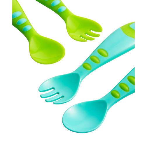 Mothercare Easy Grip Spoon And Fork Set - 4 Pieces Blue