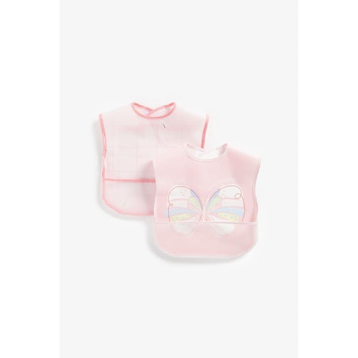Mothercare Flutterby Toddler Crumb-Catcher Bibs - 2 Pack
