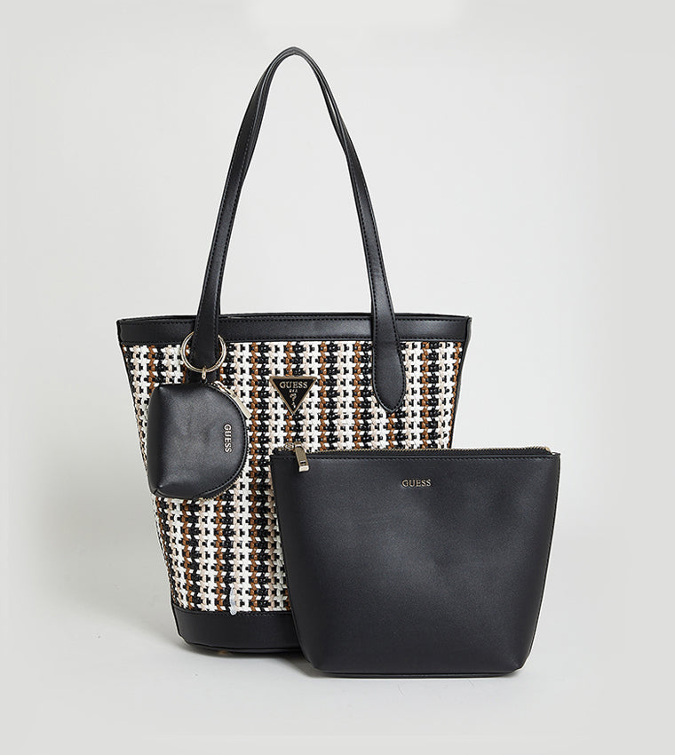 Guess EMELDA Logo Detail Tote Bag with Pouch