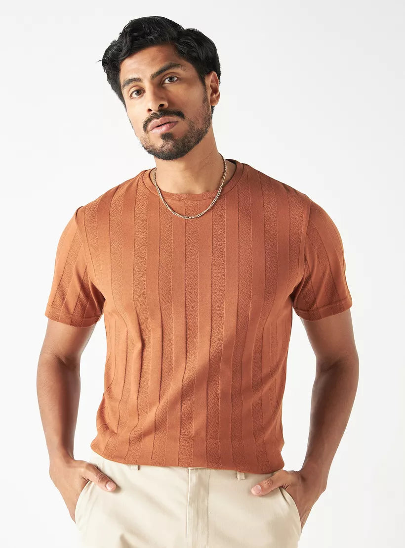 Splash Iconic Stripe Textured T-shirt