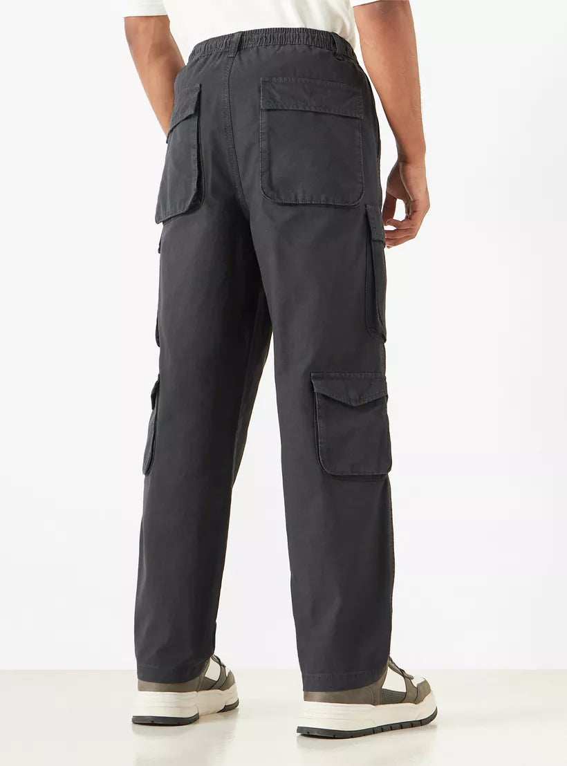 Lee Cooper Solid Relaxed Fit Cargo Pants