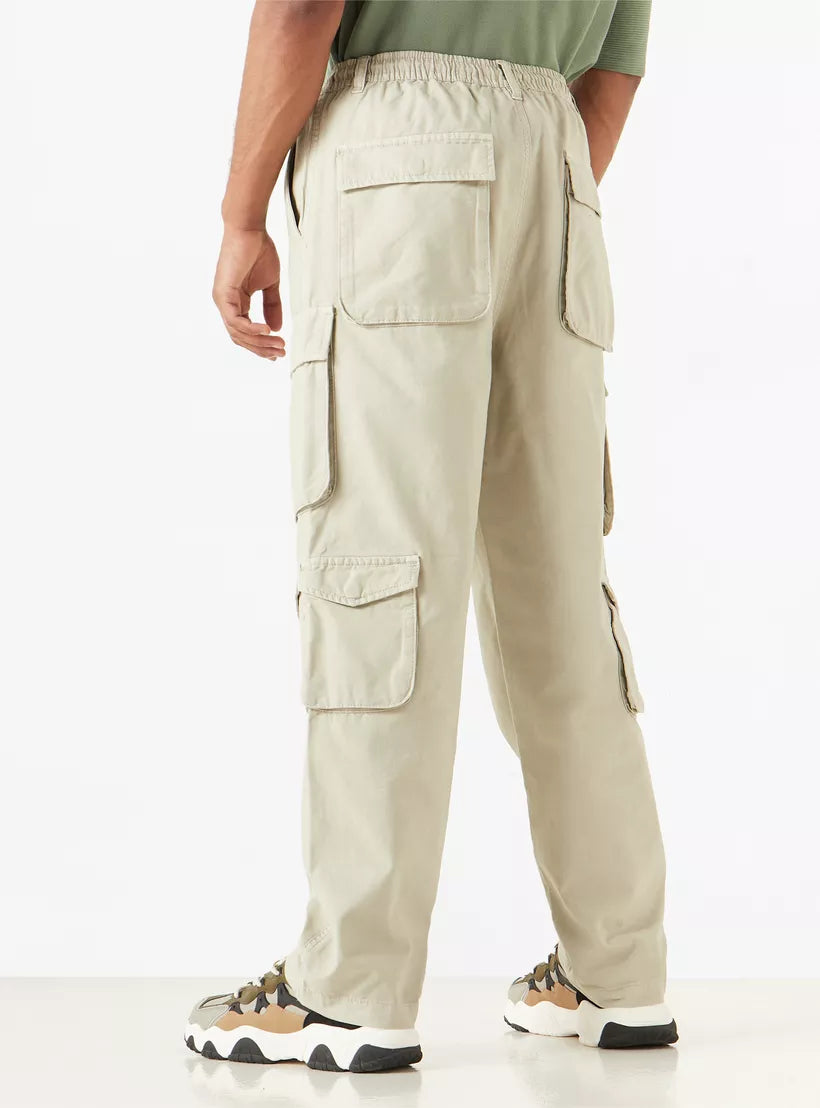 Lee Cooper Solid Relaxed Fit Cargo Pants