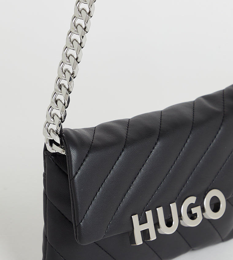 Hugo LIZZIE Quilted Logo Metal Clutch