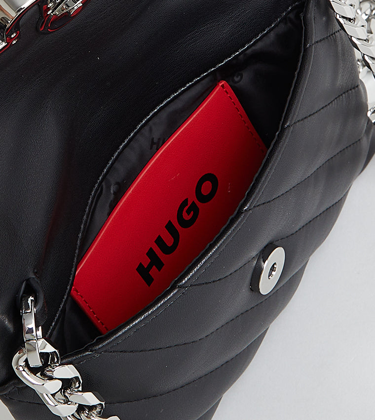 Hugo LIZZIE Quilted Logo Metal Clutch