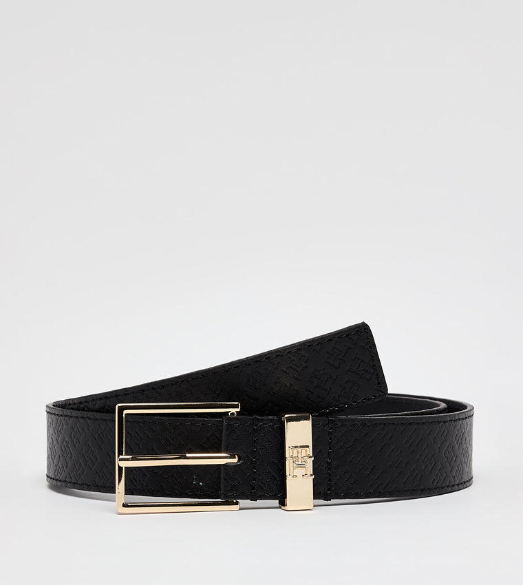 Tommy Hilfiger Logo Detail Leather Buckle Belt (Ladies)