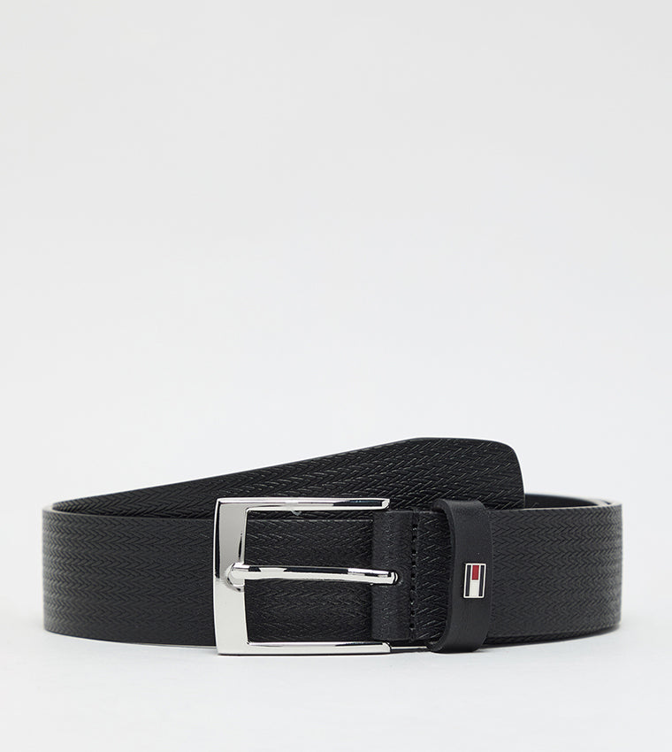 Tommy Hilfiger ADAN HERRINGBONE Leather Belt (Men's)