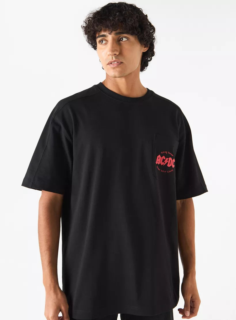 Splash Print T-shirt with Chest Pocket