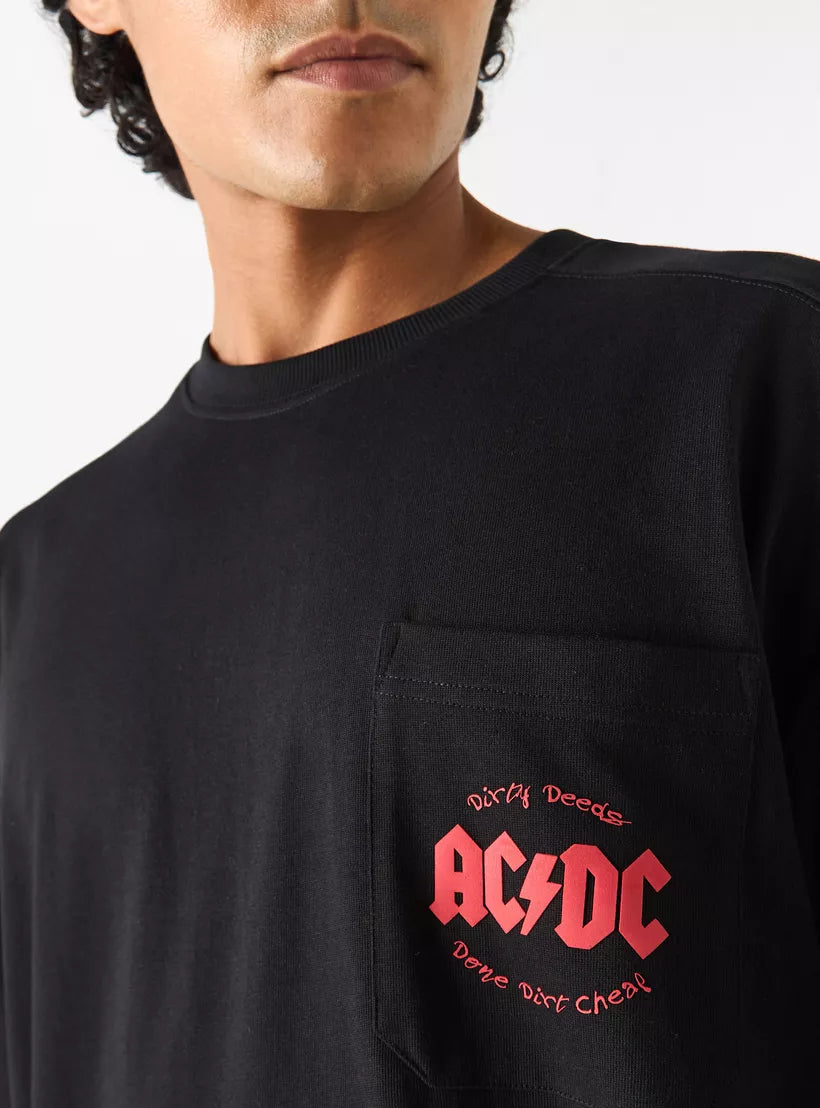 Splash Print T-shirt with Chest Pocket