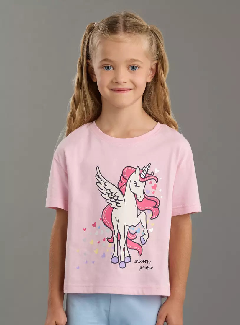 Max Unicorn Print Boxy Cotton T-shirt