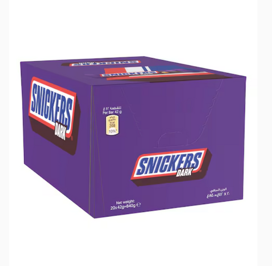 Snickers Dark Peanut Chocolate Bar 42g x20