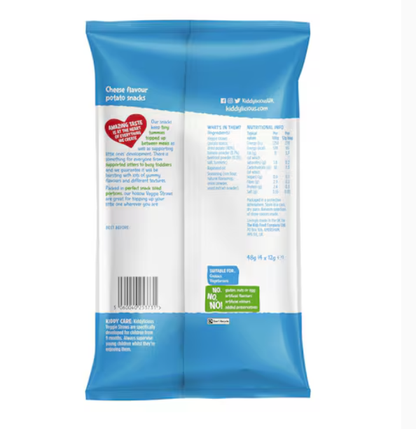 Kiddylicious Cheesy Straws x4 48g
