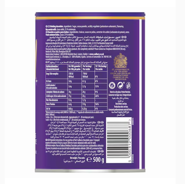 Cadbury Original Drinking Hot Chocolate 500g