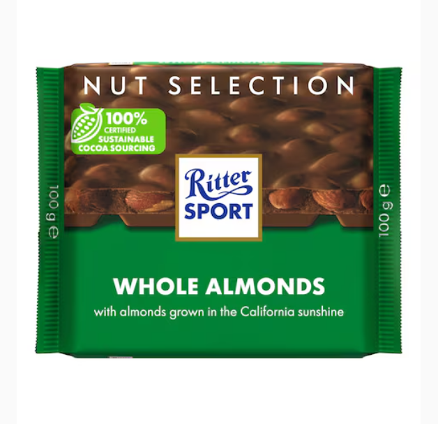 Ritter Sport Whole Almonds Chocolate 100g