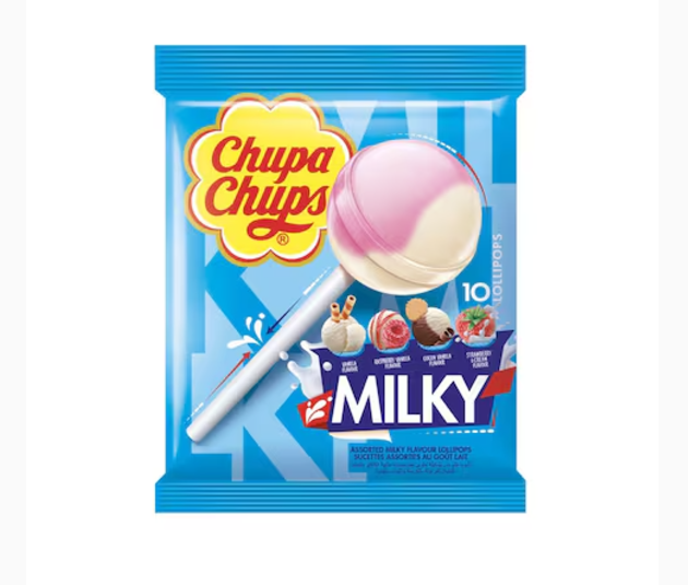 Chupa Chups Milky Lollipop Candy 120g
