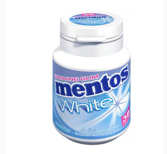 Mentos White Sugar Free Chewing Gum Sweet Mint Flavour 54g
