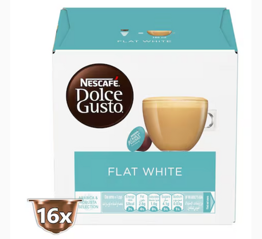 Nescafe Dolce Gusto Flat White Coffee 16 Capsules 160g